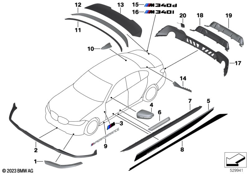 M Performance aerodynamics acc.parts