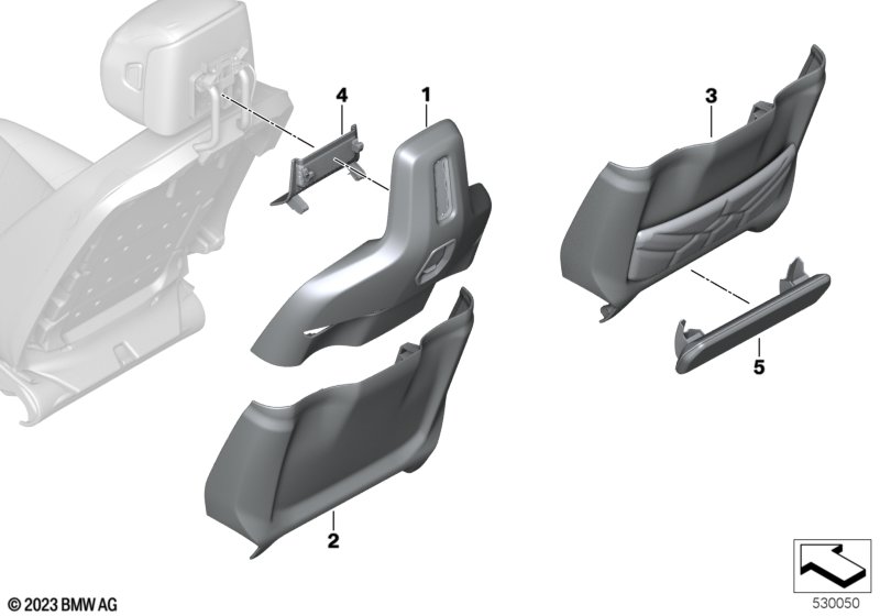 Indi. front seat, rear panel