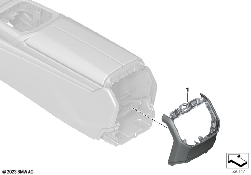 Individ. mounting parts, center console