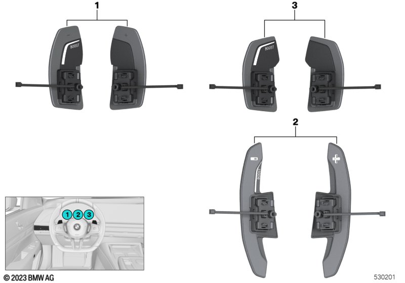 Shift paddles for M steering wheel