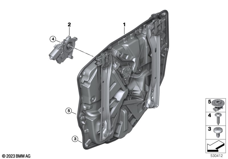 Door window lifting mechanism rear