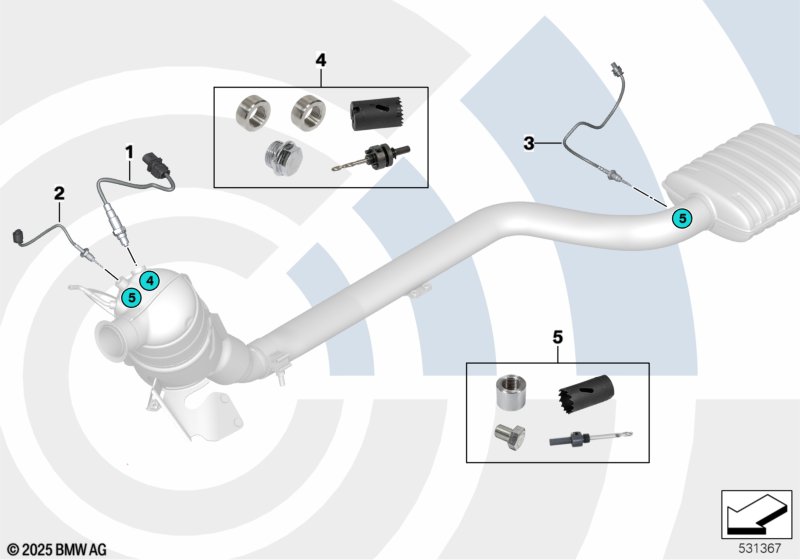 Rep. kit welded case exhaust gas sensors