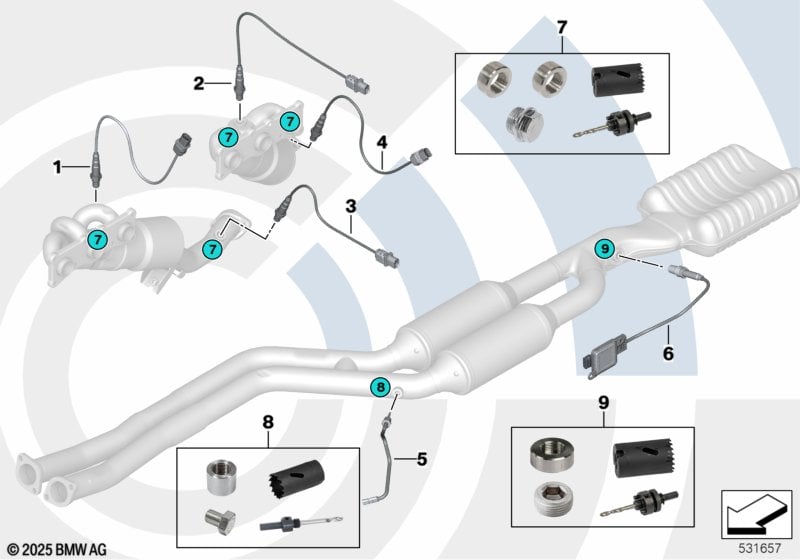 Rep. kit welded case exhaust gas sensors