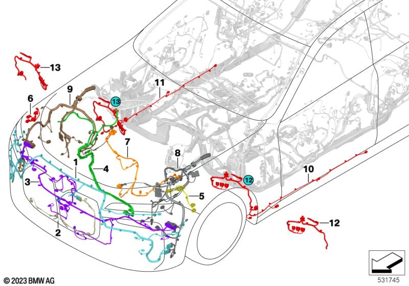 Rep.cable f.main wiring harness - front