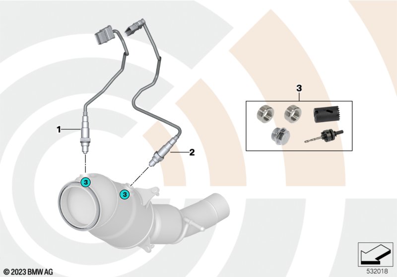 Rep. kit welded case exhaust gas sensors