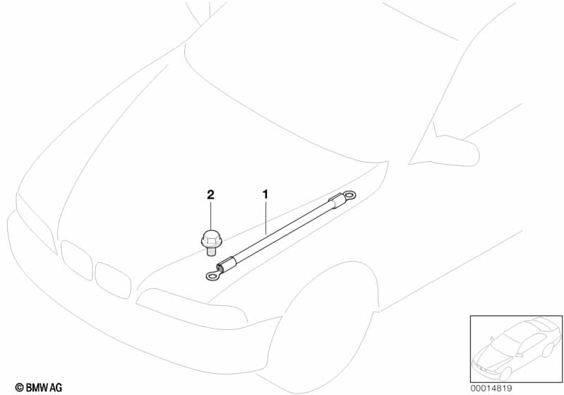 Earth strap for engine hood