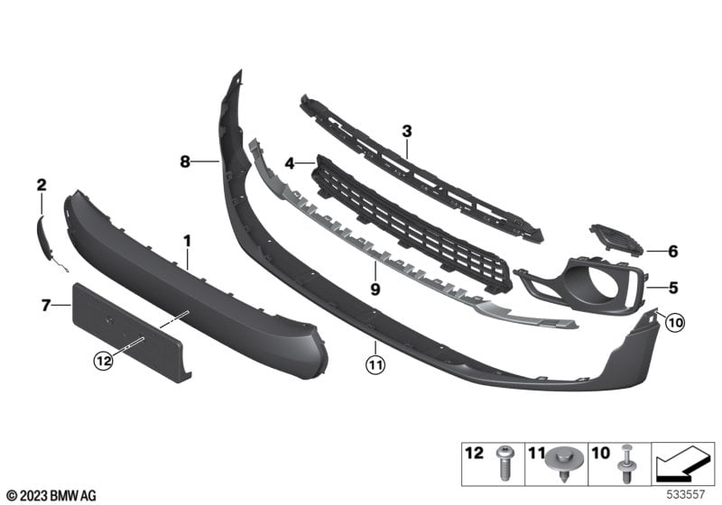 Aerokit, cover, trim elements, front