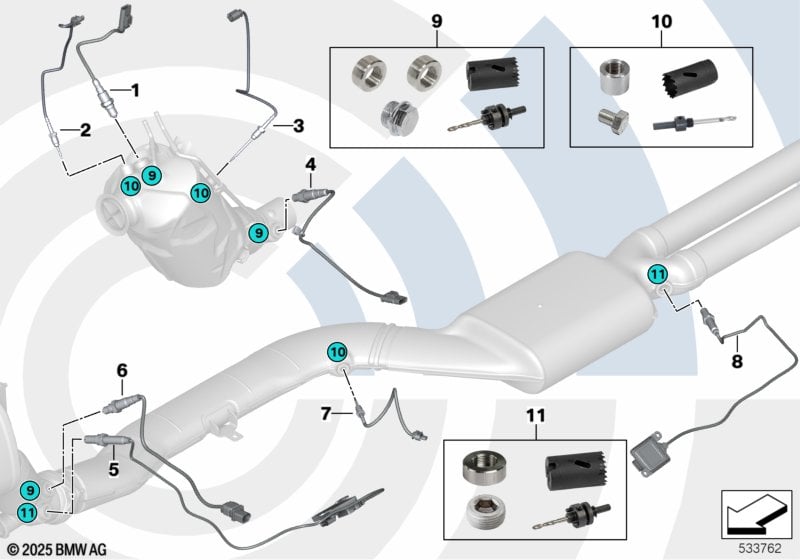 Rep. kit welded case exhaust gas sensors