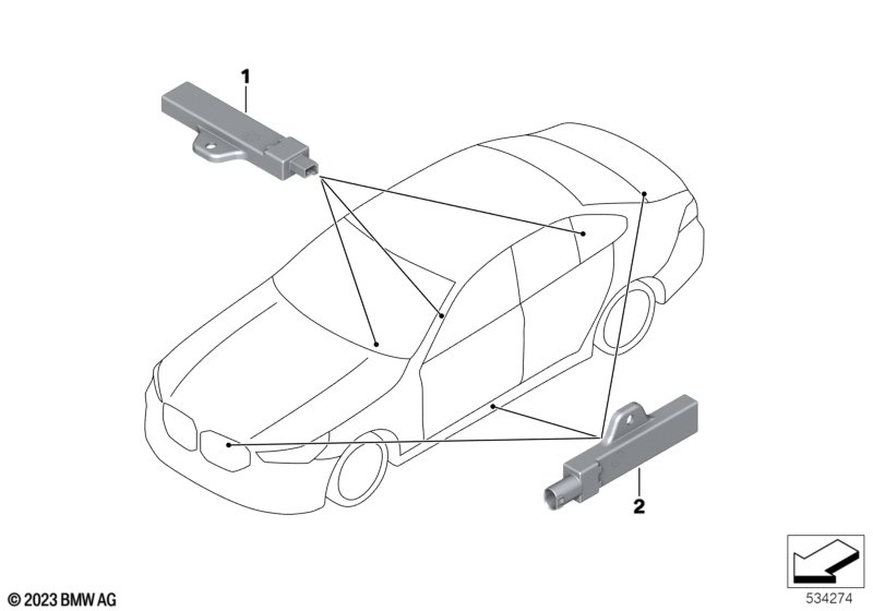 Single parts, antenna, Comfort access