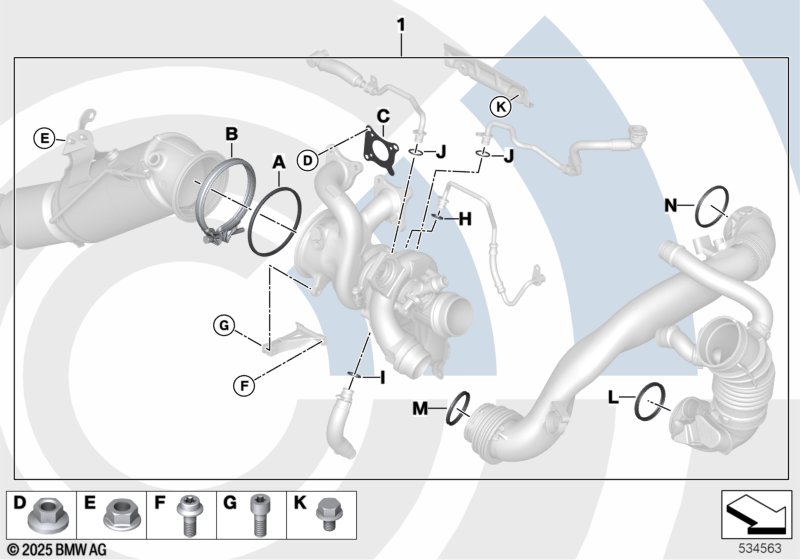 Installation kit exhaust turbocharger
