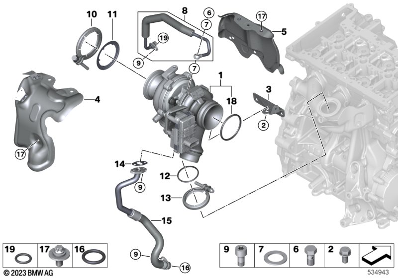 Exhaust turbocharger with lubrication