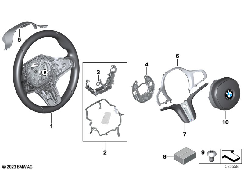 M Sport steering wheel, airbag