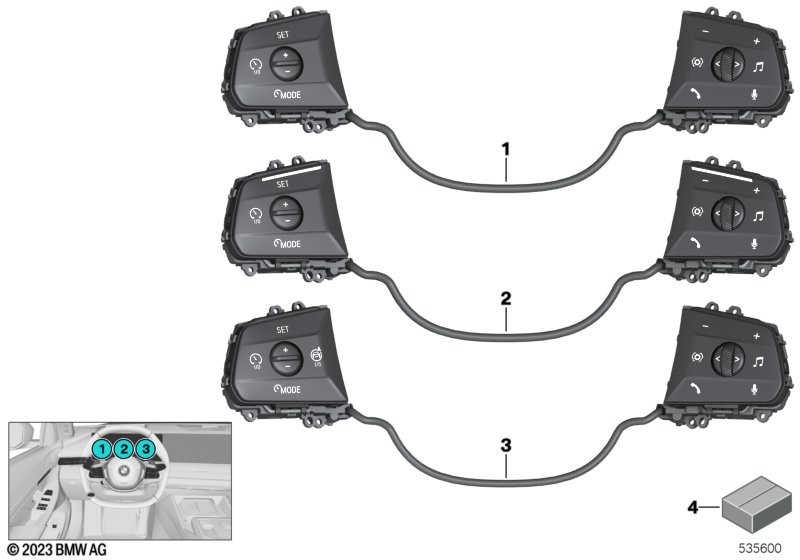 Switch, multifunct. steering wheel