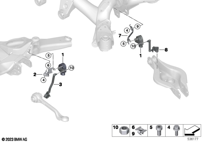 Headlight vertical aim control sensor