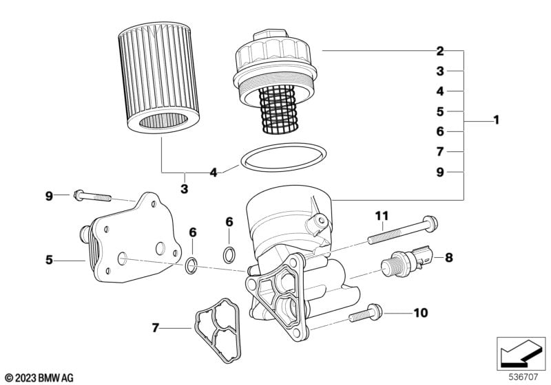 Lubricat.syst.-oil filter,heat exchanger