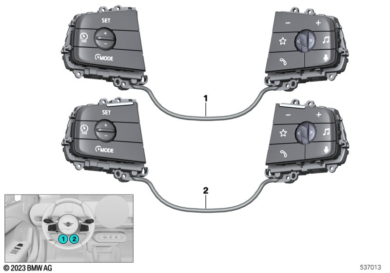 Switch, multifunct. steering wheel