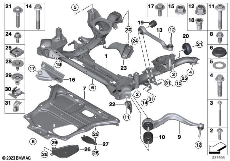 Frnt axle support,wishbone/tension strut