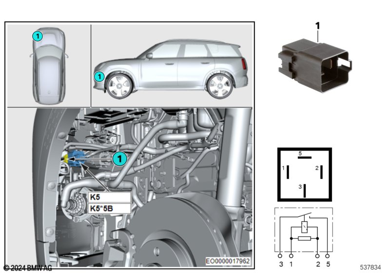 Relé elektrický ventilátor motor K5