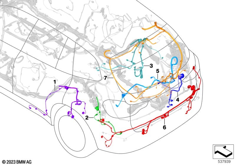 Rep.cable f.main wiring harness - rear