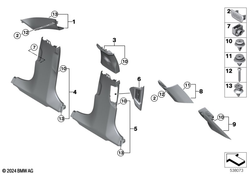 Trim panel A- / B- / C- / D-Column