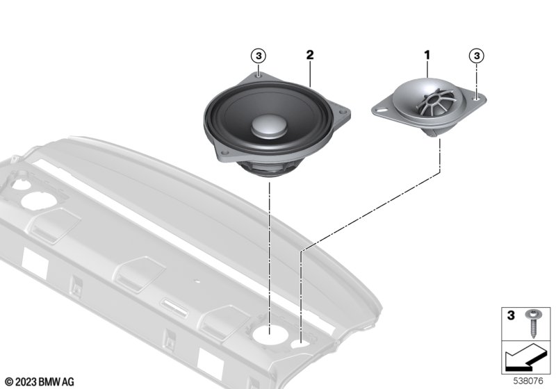 Single parts f rear helf loudspeaker