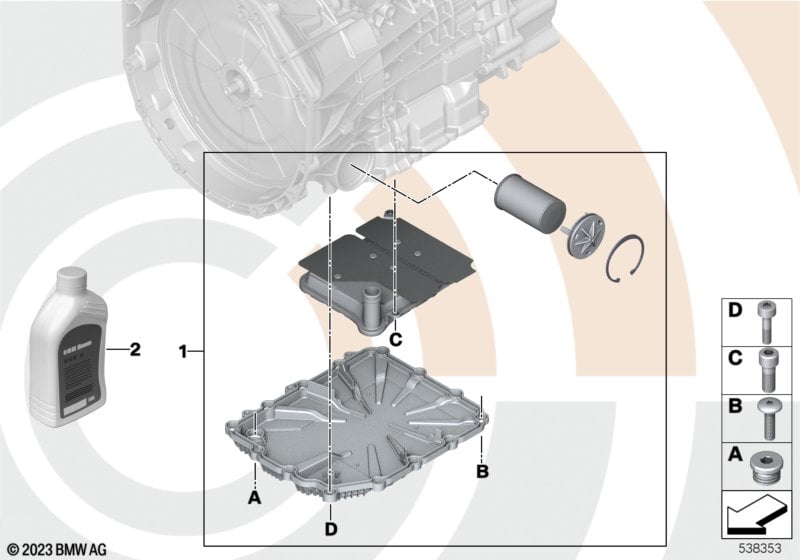 Oil filter kit, double clutch transmiss