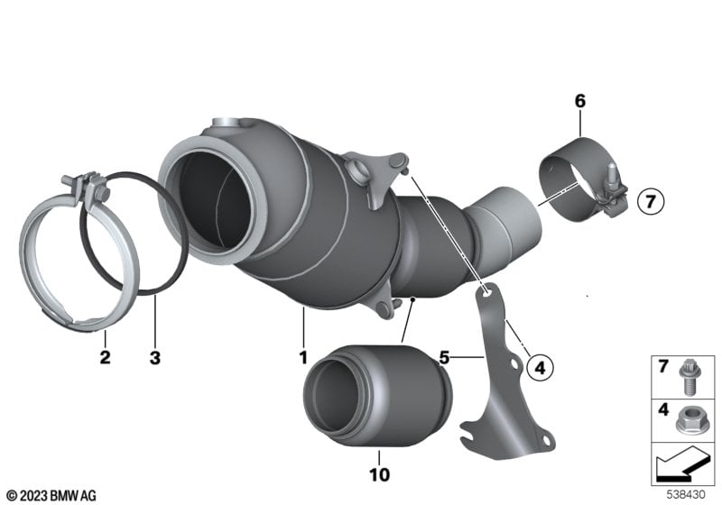 Engine-side catalytic converter