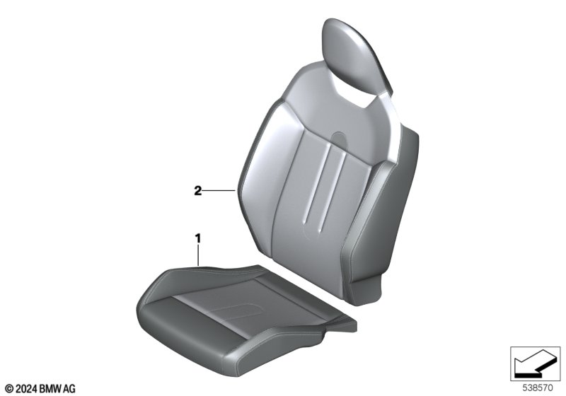 Individual cover, comfort seat, front