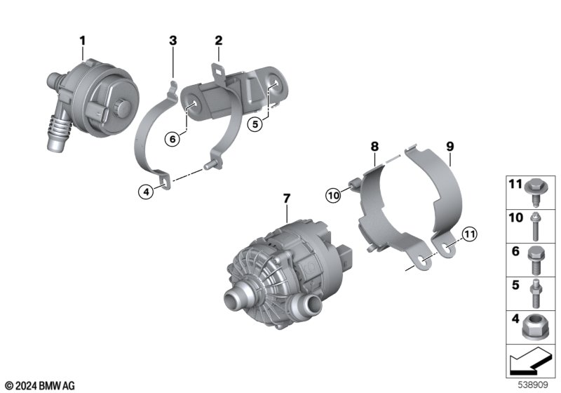 Electric water pump / mount