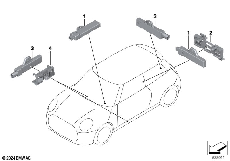 Einzelteile Antenne Komfortzugang