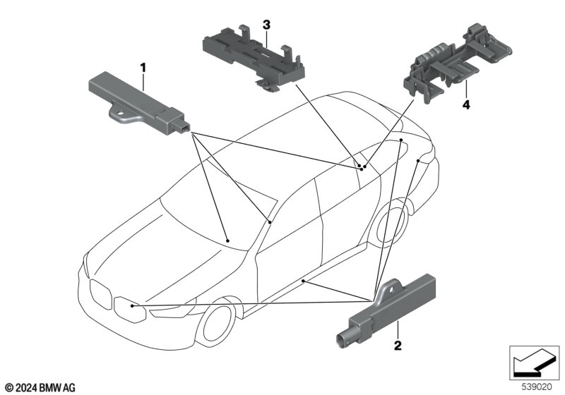 Single parts, antenna, Comfort access