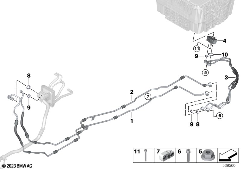 Refrigerant lines, underfloor
