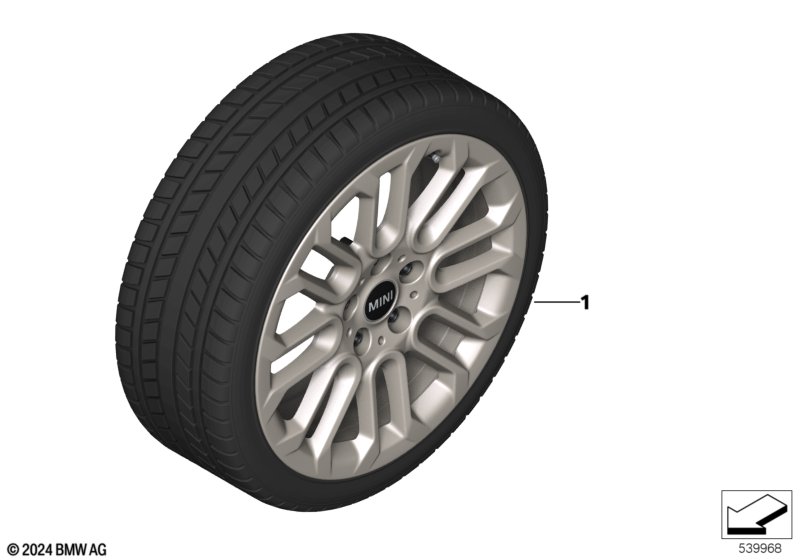 Winter wh.w/tire, U-spoke 956-17
