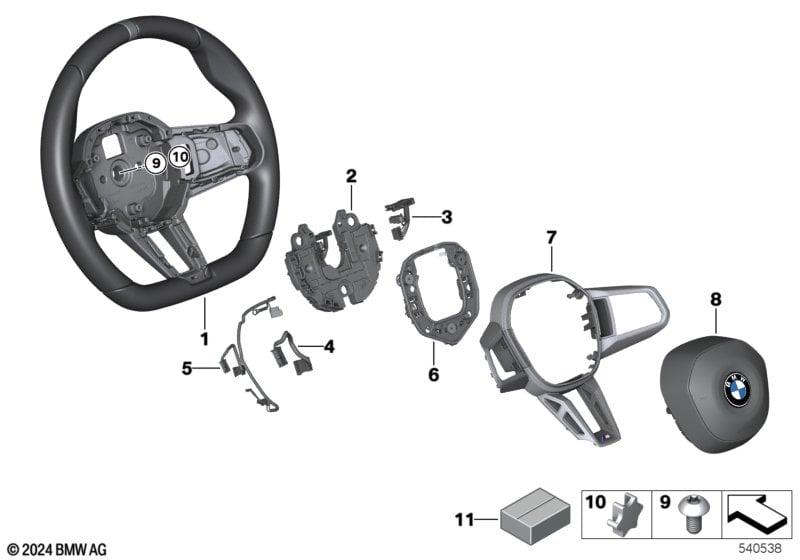 M Sport steering wheel, airbag