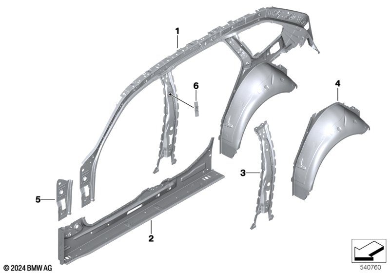 Side frame section, inner