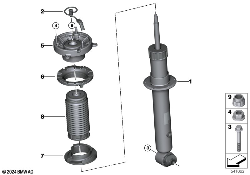 Rear spring strut assy EDC
