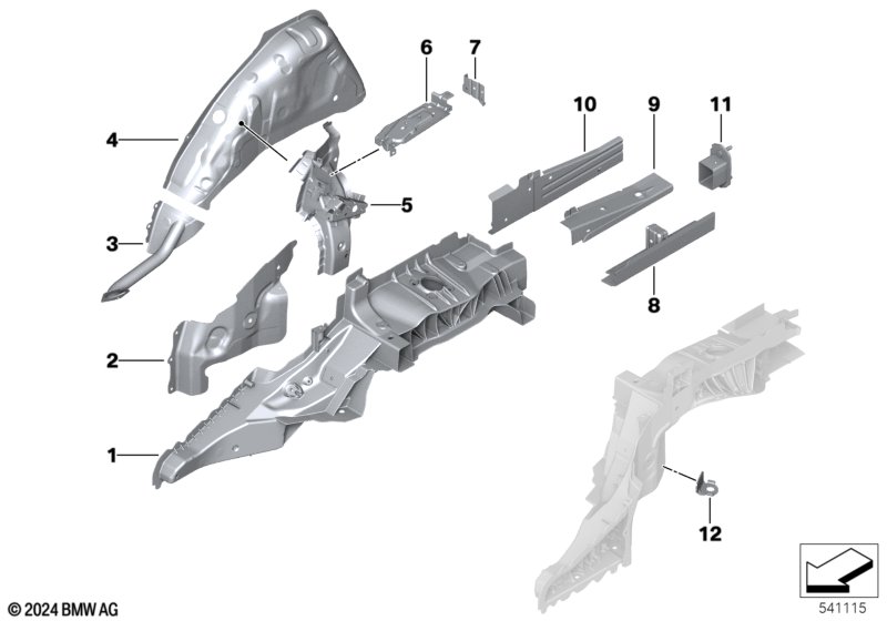 Rear wheelhouse/floor parts