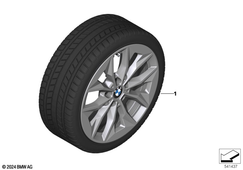 Winter wheel with tire Y-spoke 971 - 17