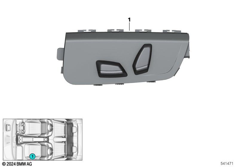 Switch, power seat, front passenger