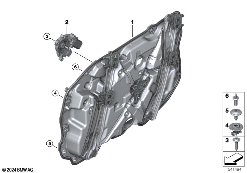 Okenní mechanismus dveří přední