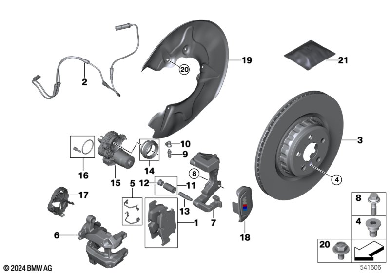 Rear brake / brake pad / wear sensor