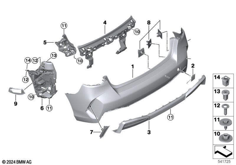 Trim cover, rear