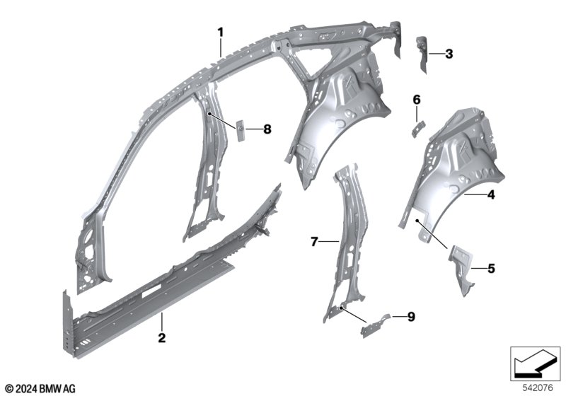 Side frame section, inner