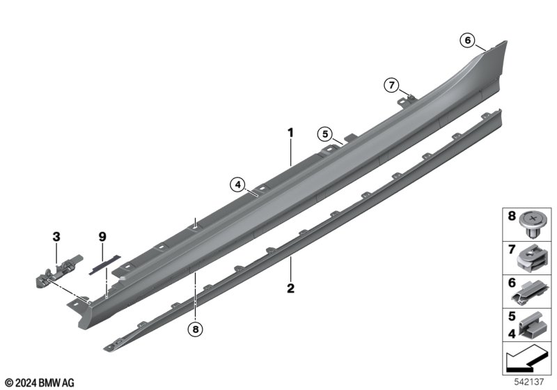 M cover for rocker panel / wheel arch
