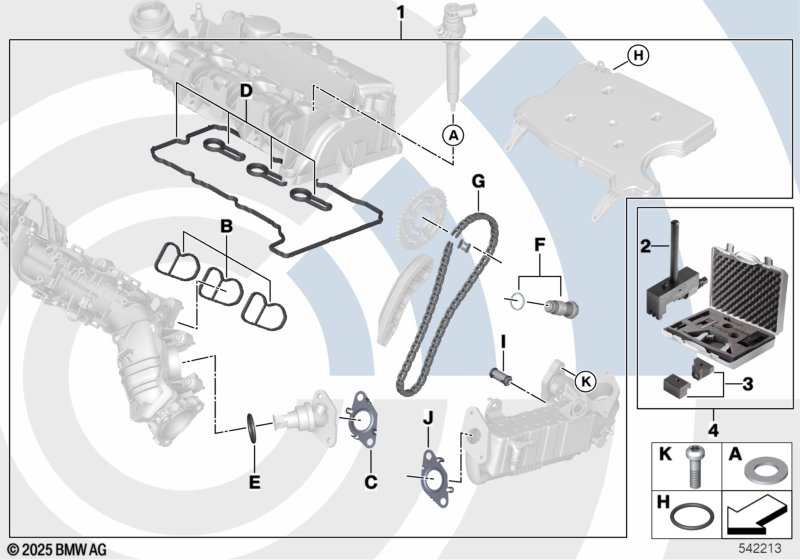 Repair kit, exposed timing chain, top