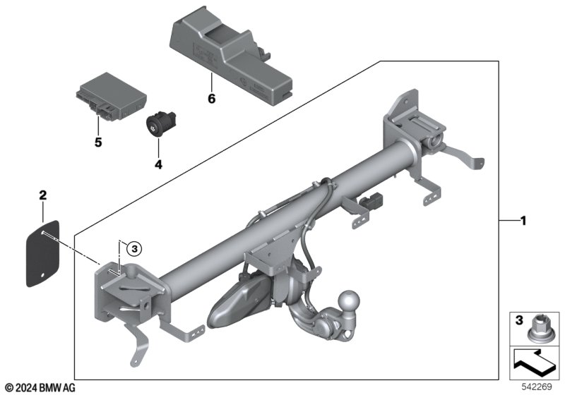 Trailer coupling, electric swiveling