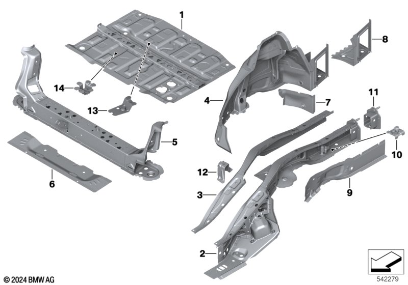 Rear wheelhouse/floor parts