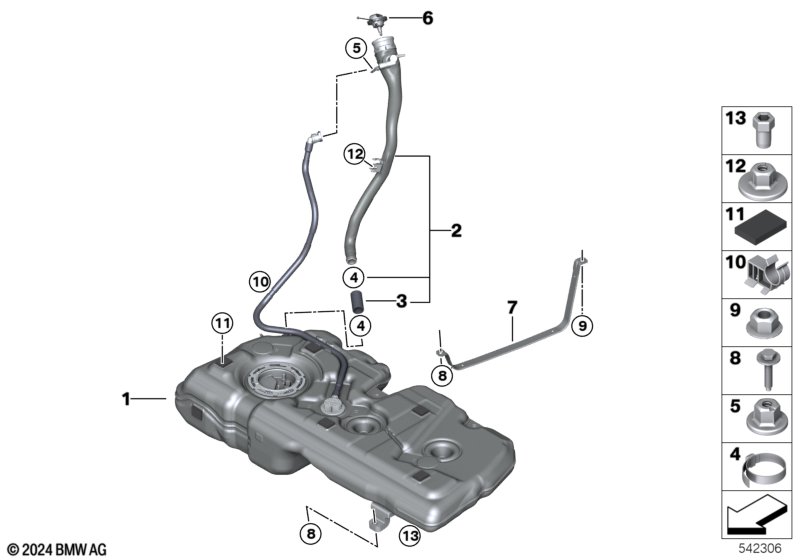Fuel tank/mounting parts