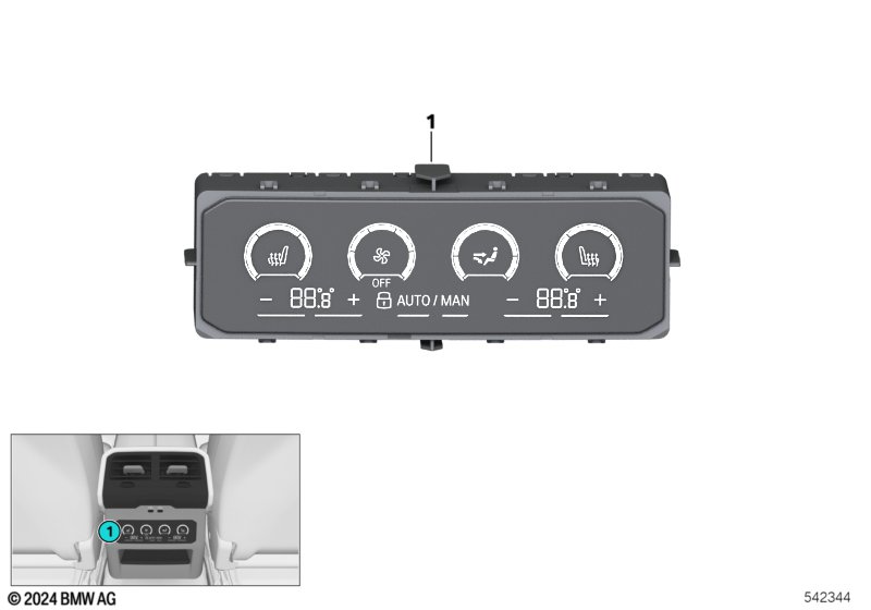 Climate control panel, rear