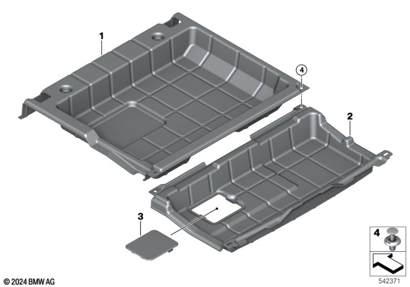 Storage surface, trunk floor